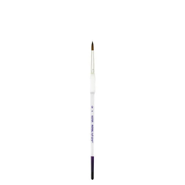 Royal Brush Soft-Grip Synthetic Sable Brush, Round, 5