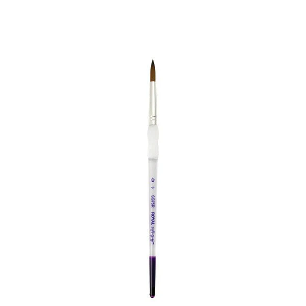 Royal Brush Soft-Grip Synthetic Sable Brush, Round, 8