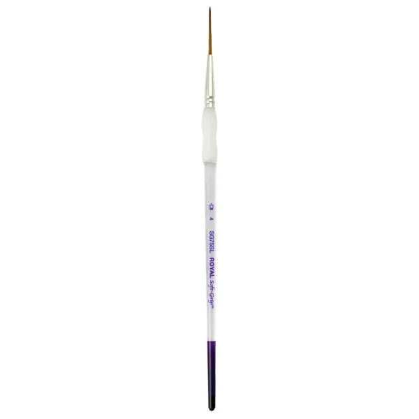 Royal Brush Soft-Grip Synthetic Sable Brush, Script, 4