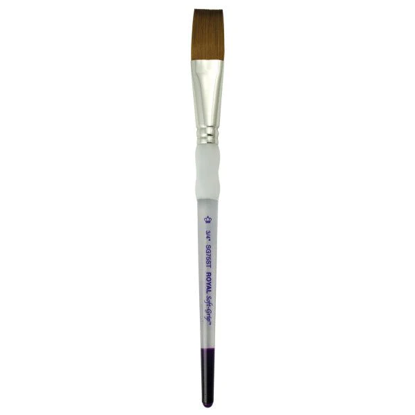 Royal Brush Soft-Grip Synthetic Sable Brush, Stroke, 3/4"