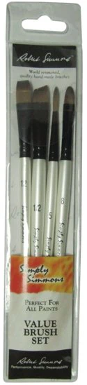 Robert Simmons Simply Simmons Brush Set, Work Horse, 4-Brushes