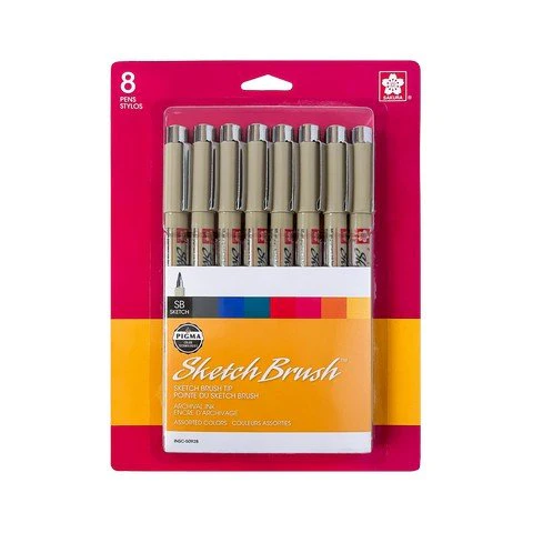 Sakura Pigma Sketch Brush 8PC Set - Assorted