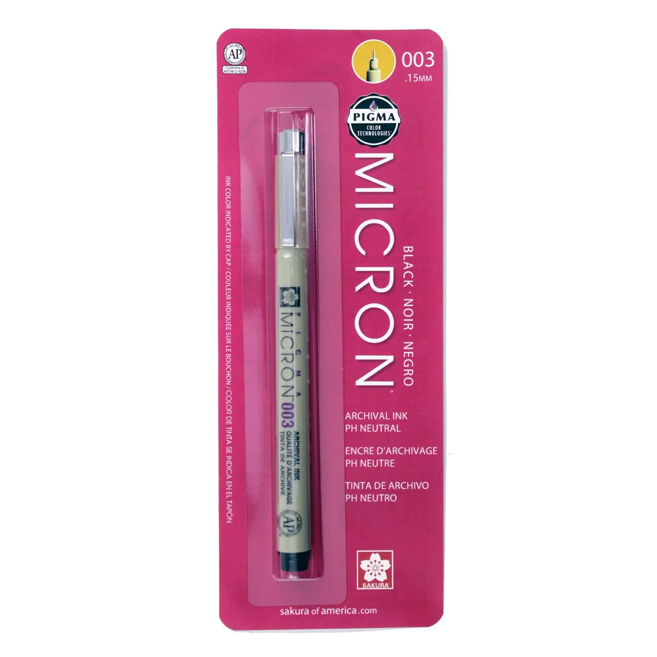 Sakura Pigma Micron Pen 003 (.15mm) Black (Carded)