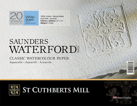 Saunders Waterford Cold Press Watercolor Pad 300g 12 Sheets 12" x 16" inch
