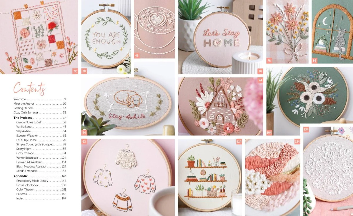 Schiffer Publishing - Cozy Stitches: 12 Calm & Creative Embroidery Projects - Image 2