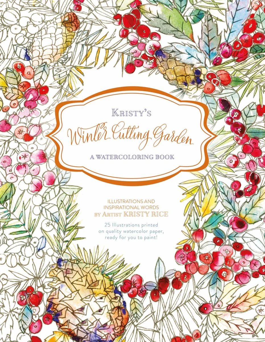 Schiffer Publishing - Kristy's Winter Cutting Garden: A Watercoloring Book