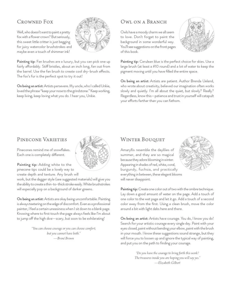 Schiffer Publishing - Kristy's Winter Cutting Garden: A Watercoloring Book - Image 7