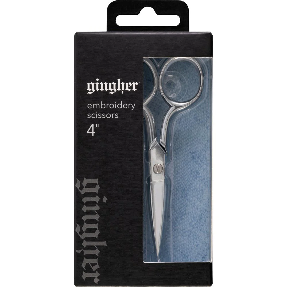 Gingher Embroidery Scissors 4" with Leather Sheath