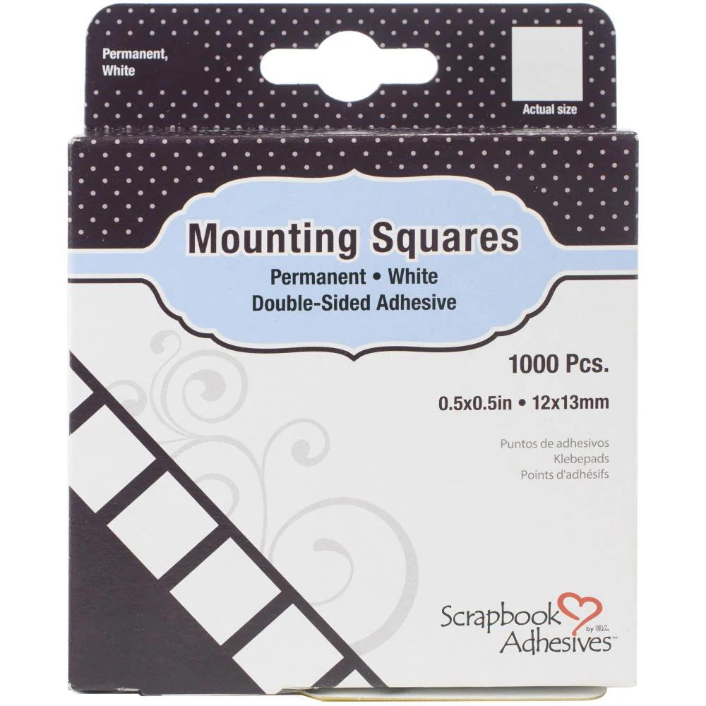 Scrapbook Adhesives Mounting Squares 0.5 X 0.5 Inches - 1000