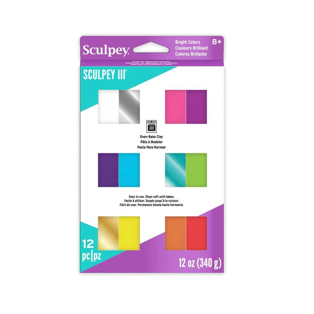 Sculpey III Multipack - Bright Colors, 12 x 1 oz