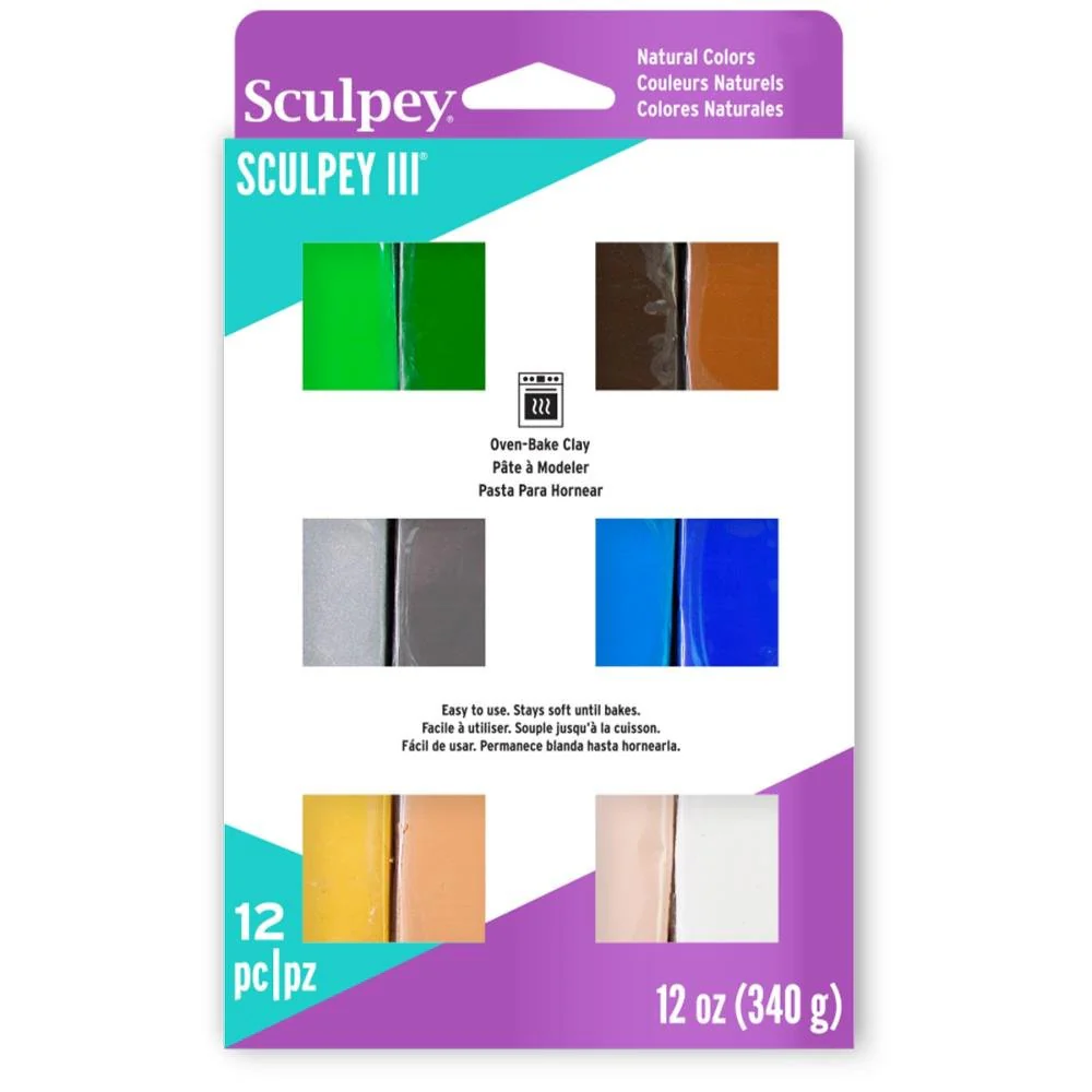 Sculpey III Multipack - Naturals, 12 x 1 oz