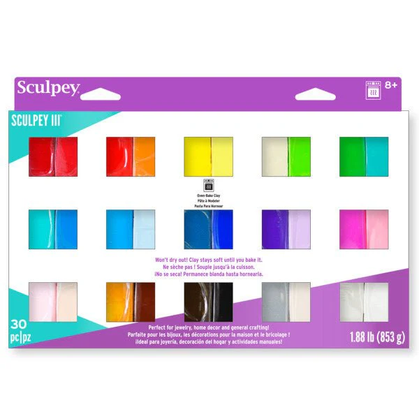 Sculpey III Sampler Pack, 30 x 1 oz