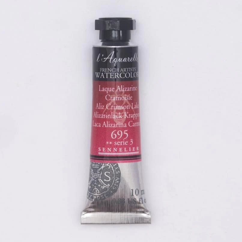 Sennelier French Artists Watercolor - 10ml Tube - 695 Alizarin Crimson Lake