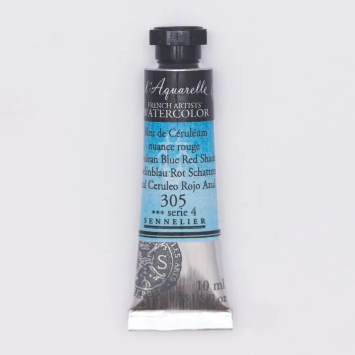 Sennelier French Artists Watercolor - 10ml Tube - 305 Cerulean Blue Red Shade