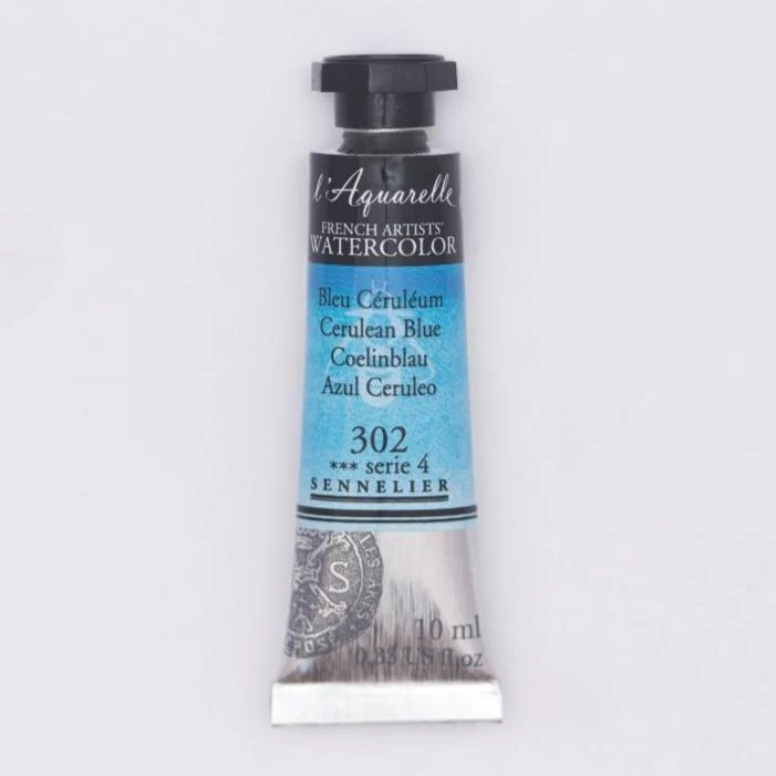Sennelier French Artists Watercolor - 10ml Tube - 302 Cerulean Blue