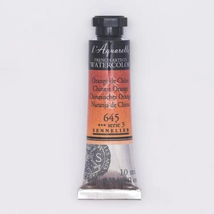 Sennelier French Artists Watercolor - 10ml Tube - 645 Chinese Orange