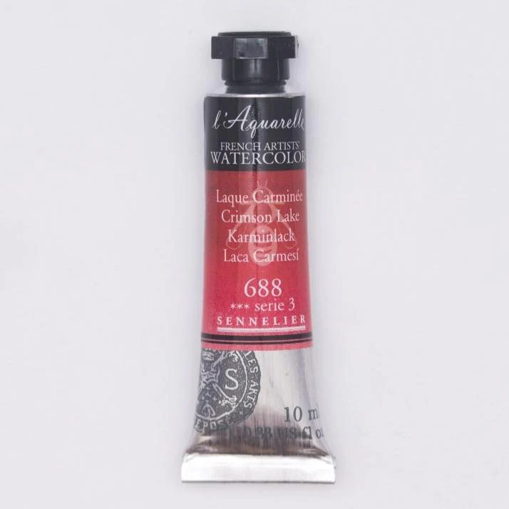 Sennelier French Artists Watercolor - 10ml Tube - 688 Crimson Lake