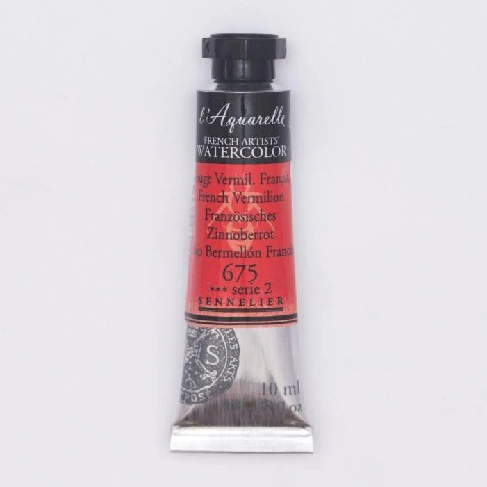 Sennelier French Artists Watercolor - 10ml Tube - 675 French Vermilion