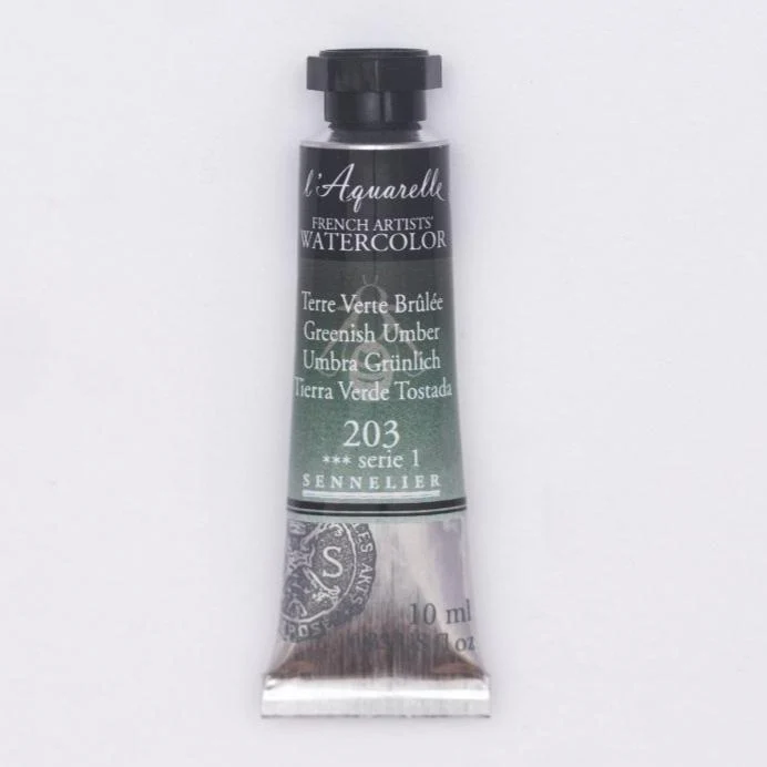 Sennelier French Artists Watercolor - 10ml Tube - 203 Greenish Umber