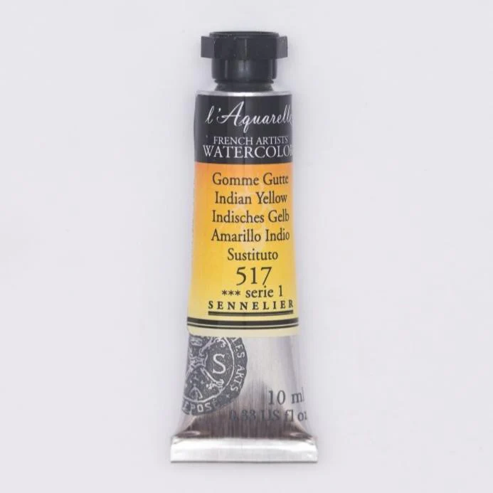 Sennelier French Artists Watercolor - 10ml Tube - 517 Indian Yellow