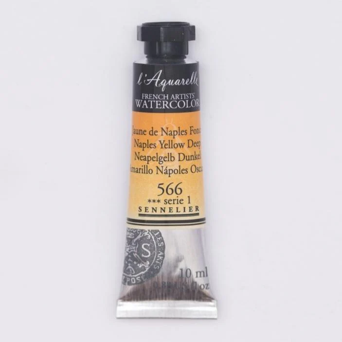 Sennelier French Artists Watercolor - 10ml Tube - 566 Naples Yellow Deep