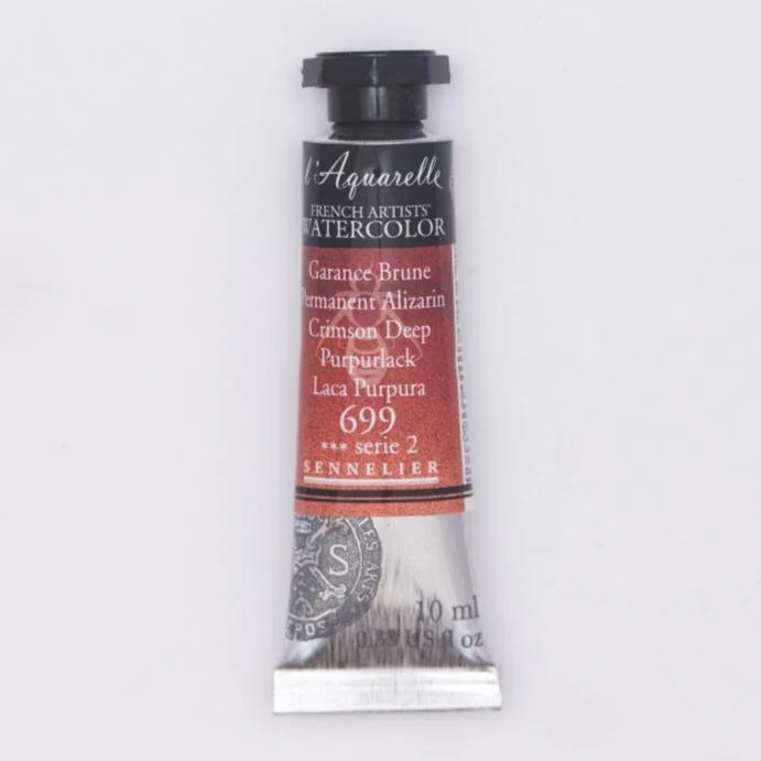 Sennelier French Artists Watercolor - 10ml Tube - 699 Permanent Alizarin Crimson Deep
