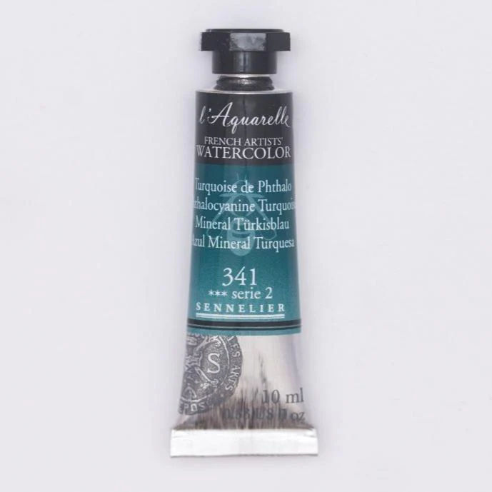 Sennelier French Artists Watercolor - 10ml Tube - 341 Phthalo Turquoise