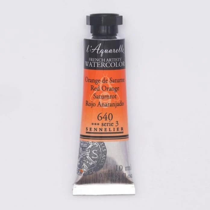 Sennelier French Artists Watercolor - 10ml Tube - 640 Red Orange