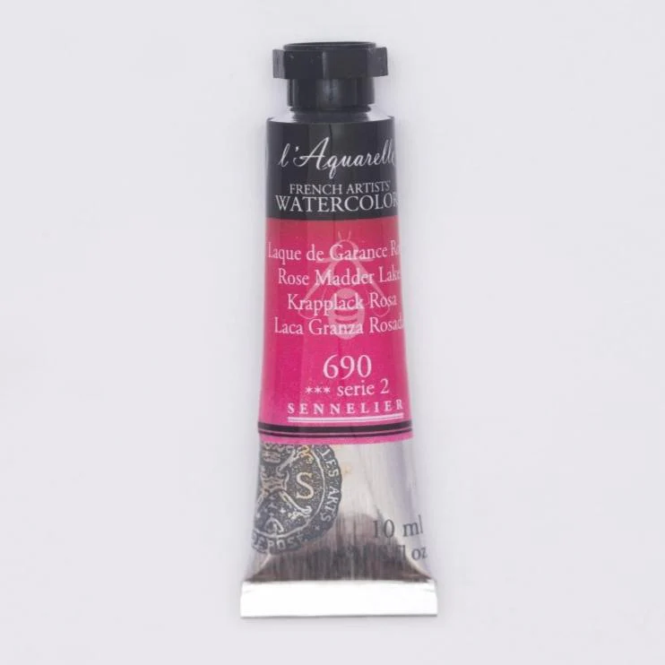 Sennelier French Artists Watercolor - 10ml Tube - 690 Rose Madder Lake