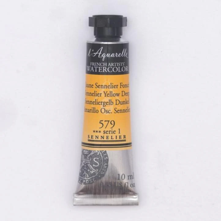 Sennelier French Artists Watercolor - 10ml Tube - 579 Sennelier Yellow Deep