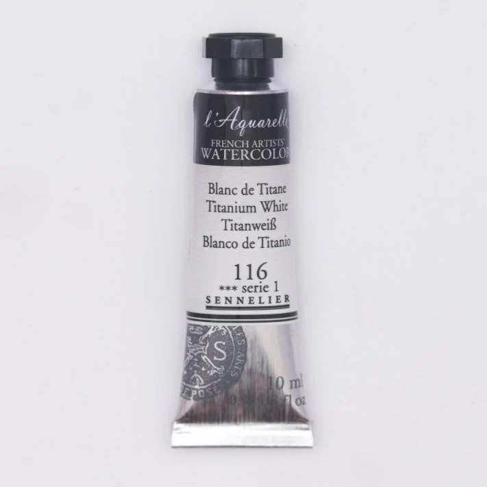 Sennelier French Artists Watercolor - 10ml Tube - 116 Titanium White