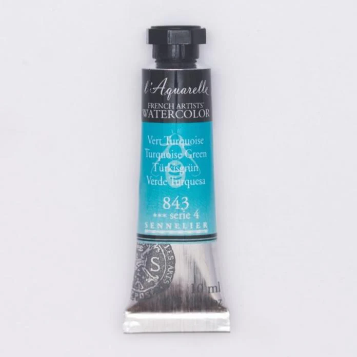 Sennelier French Artists Watercolor - 10ml Tube - 843 Turquoise Green