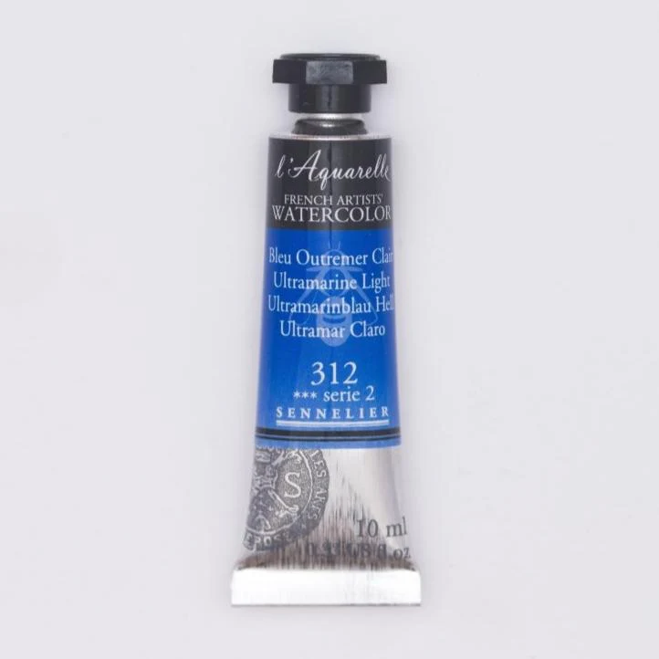 Sennelier French Artists Watercolor - 10ml Tube - 312 Ultramarine Light