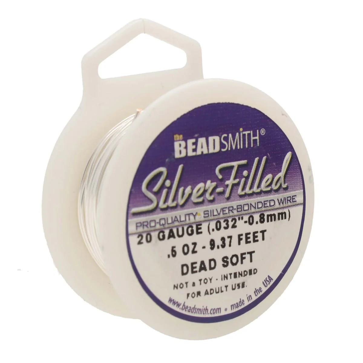 Craft Wire - Silver Filled 1/2 oz Dead Soft 20 Gage - 9.37 feet