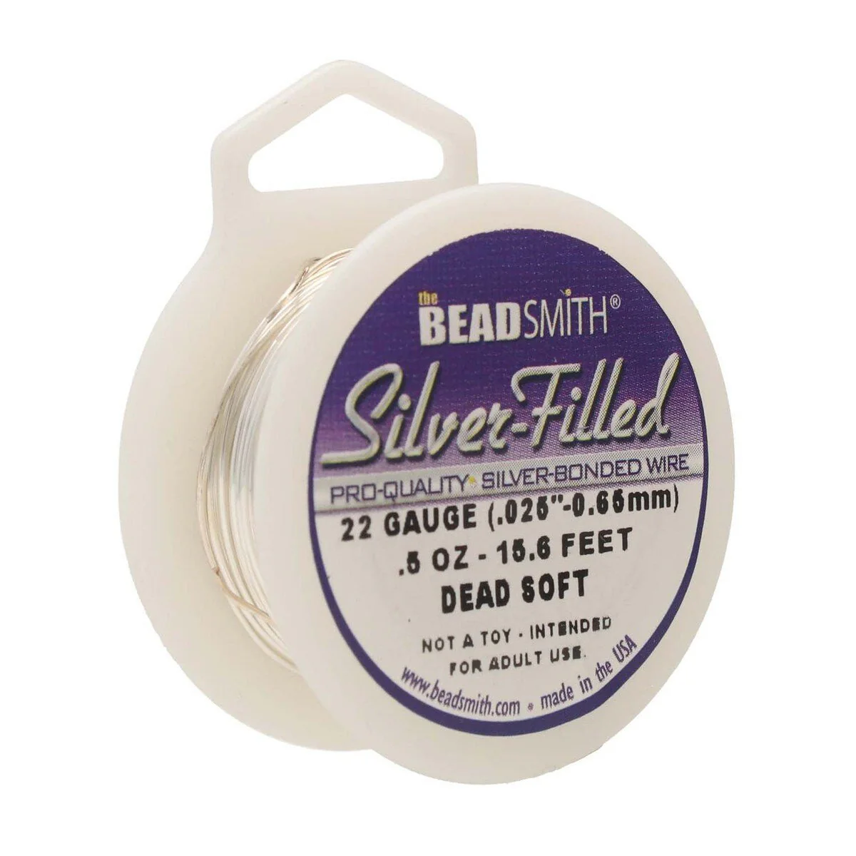 Craft Wire - Silver Filled 1/2 oz Dead Soft 22 Gage - 15.625 feet
