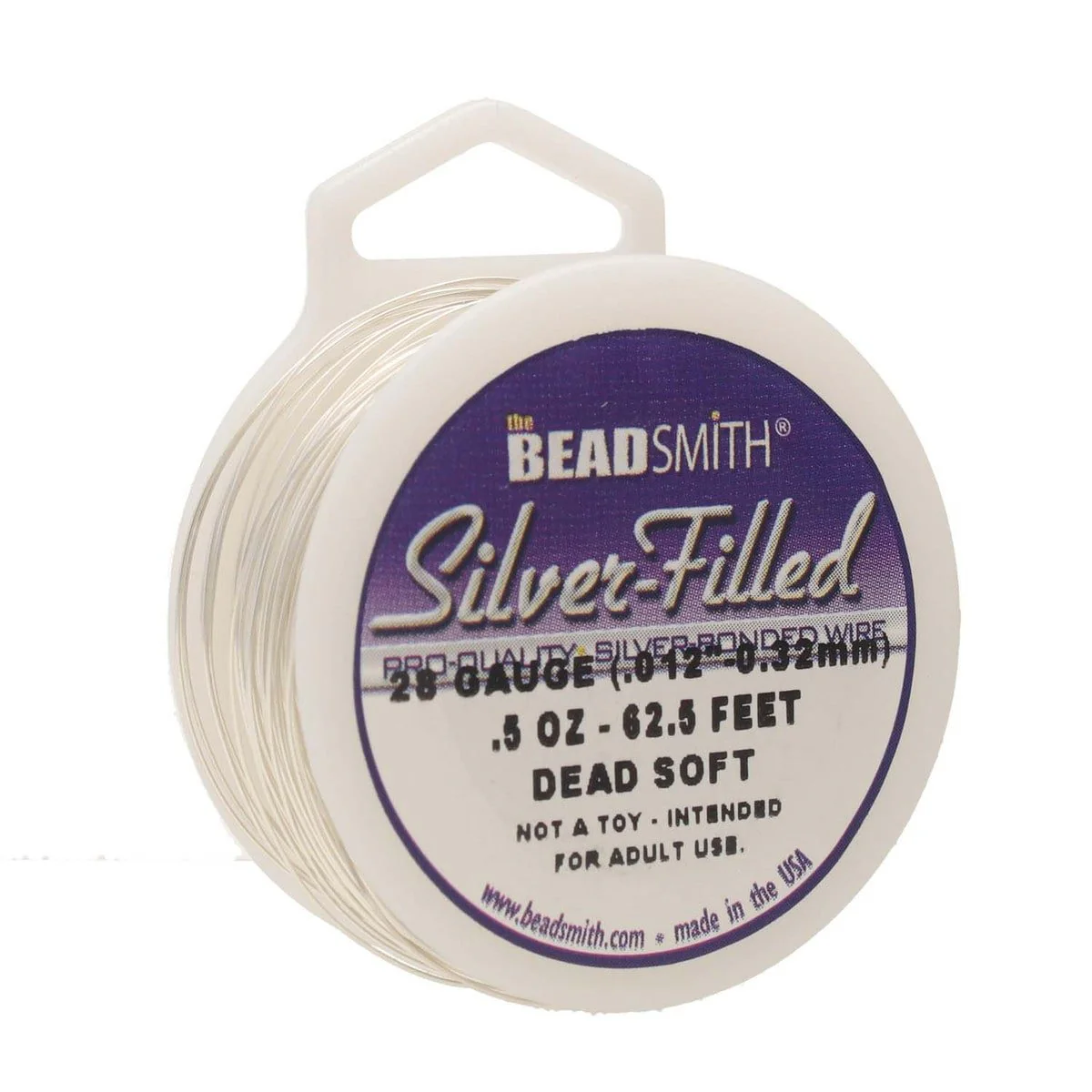 Craft Wire - Silver Filled 1/2 oz Dead Soft 28 Gage - 62.5 feet