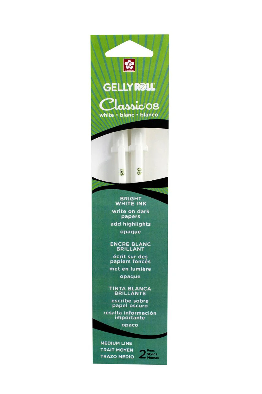 Gelly Roll  - 08 Medium -  White 2 Pack