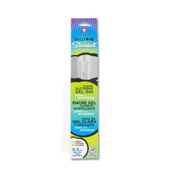 Gelly Roll Stardust pack of 2 Clear 0.5mm bold line