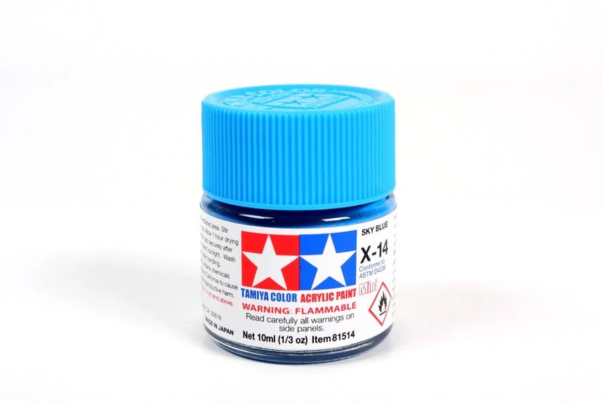 Tamiya Mini Acrylic 10 ml - X-14 Sky Blue Gloss Finish