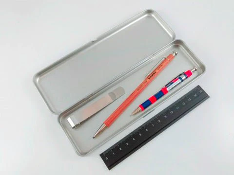 Slip-on Flat Stainless Steel Pencil Case 2.4" X 7.9" x 0.8" (Case only, pencils not included)