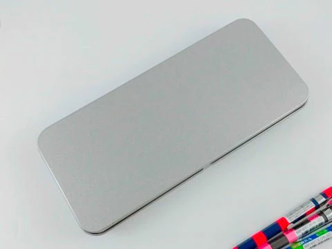 Slip-on Flat Stainless Steel Pencil Case 7.5" x 3."4 x 0.8" (Case only, pencils not included)