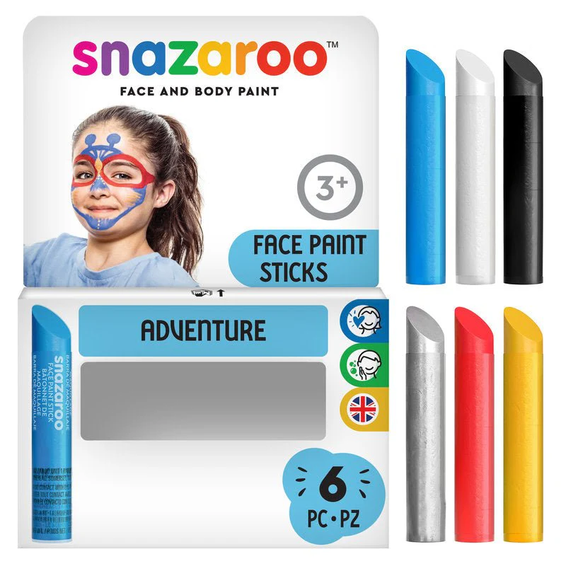 Snazaroo Face Paint Sticks - 6 color Adventure Set