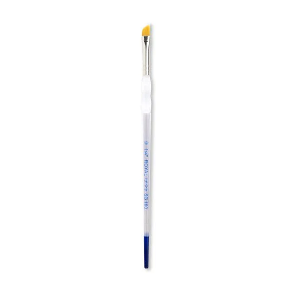 Royal Brush Soft-Grip Golden Taklon Brush, Angular, 1/2"