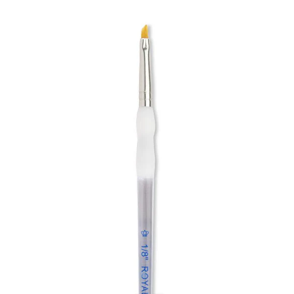 Royal Brush Soft-Grip Golden Taklon Brush, Angular, 1/8"