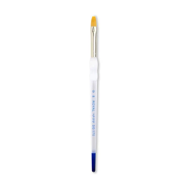 Royal Brush Soft-Grip Golden Taklon Brush, Filbert, 6