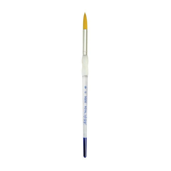 Royal Brush Soft-Grip Golden Taklon Brush, Round, 12