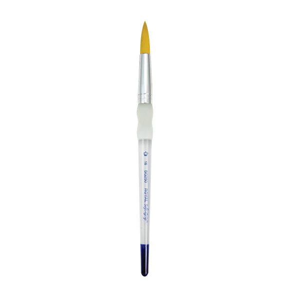 Royal Brush Soft-Grip Golden Taklon Brush, Round, 16