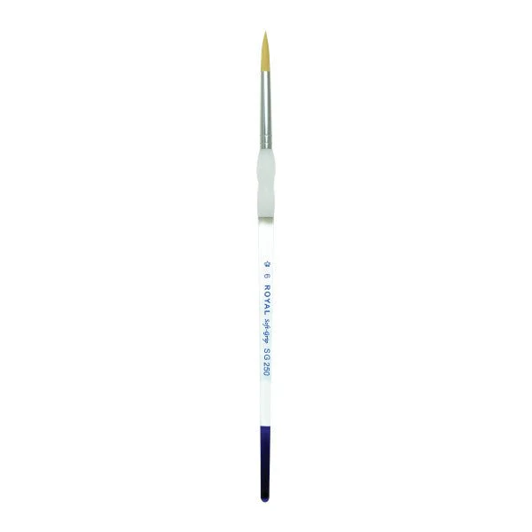 Royal Brush Soft-Grip Golden Taklon Brush, Round, 6