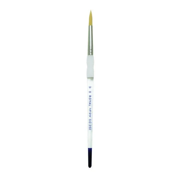 Royal Brush Soft-Grip Golden Taklon Brush, Round, 8