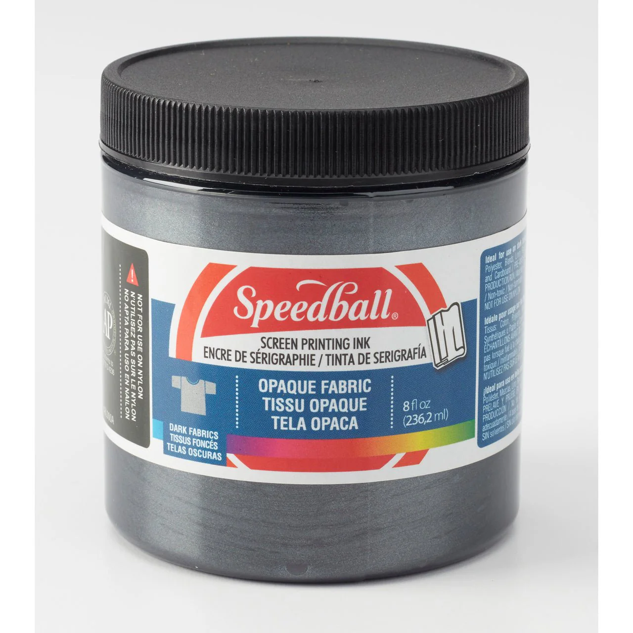 Speedball Fabric Screen Printing Ink - 8 oz Opaque Black Pearl